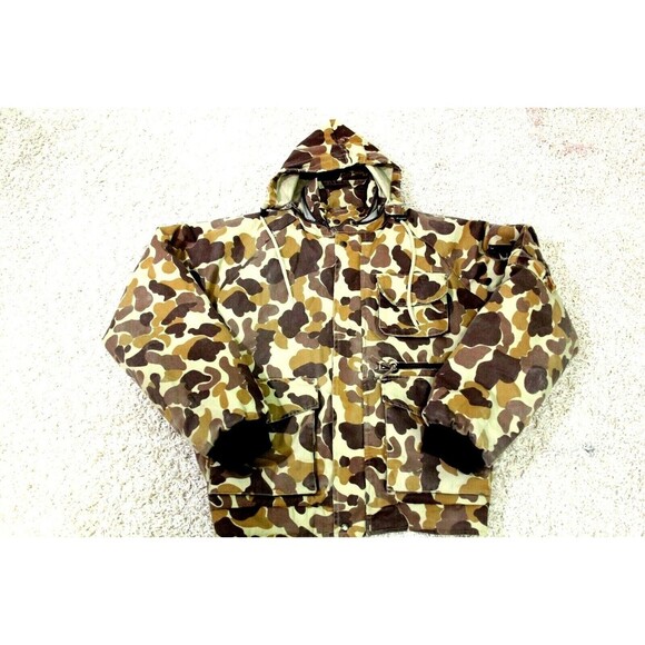 Vintage Gamehide Insulate Waterproof Duck Hunter Camo Hood Hunting Mens Jacket L - Picture 4 of 12